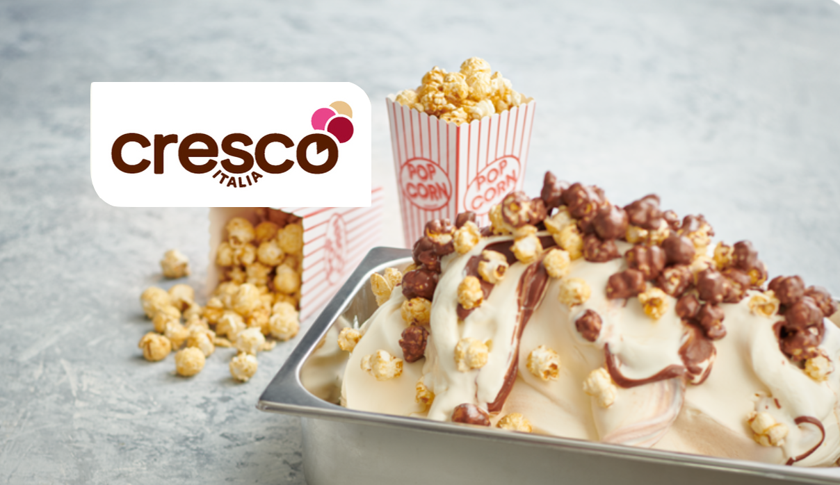 Marken-Relaunch bei Cresco Italia mit Eispaste Popcorn